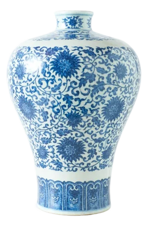 Blue & White Meiping Vase with Interlocking Lotus