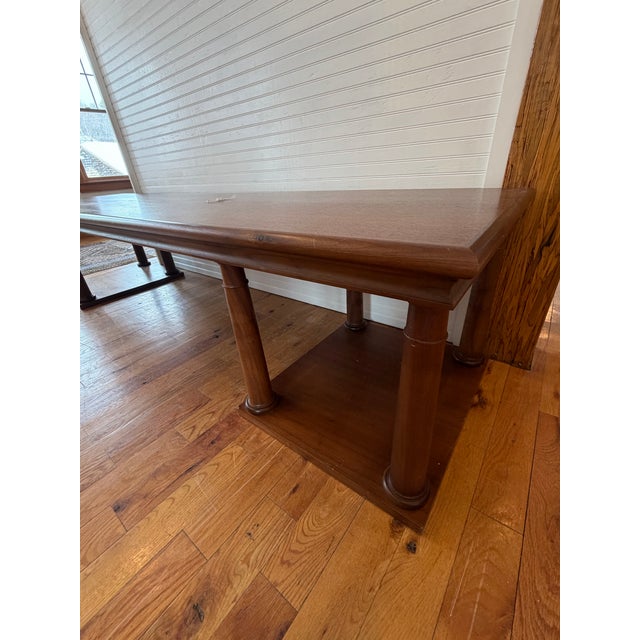 Rustic 1990s Large Custom Walnut Coffee Table For Sale - Image 3 of 8