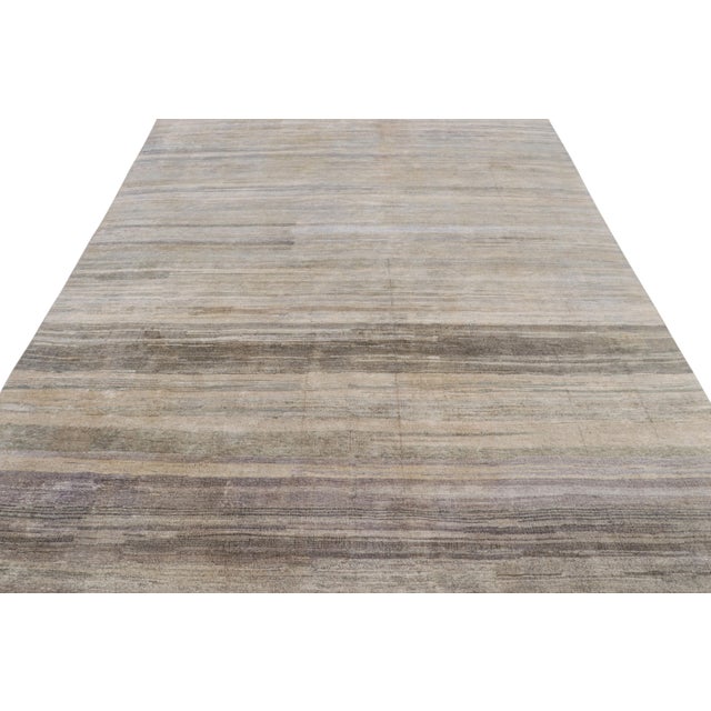 2010s Rug & Kilim’s Textural Rug in Greige Tones and Striae For Sale - Image 5 of 7