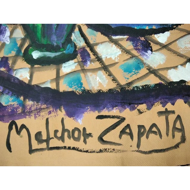 Melchor Zapata, Untitled, 2014, Acrylic on Paper, Framed For Sale - Image 3 of 5