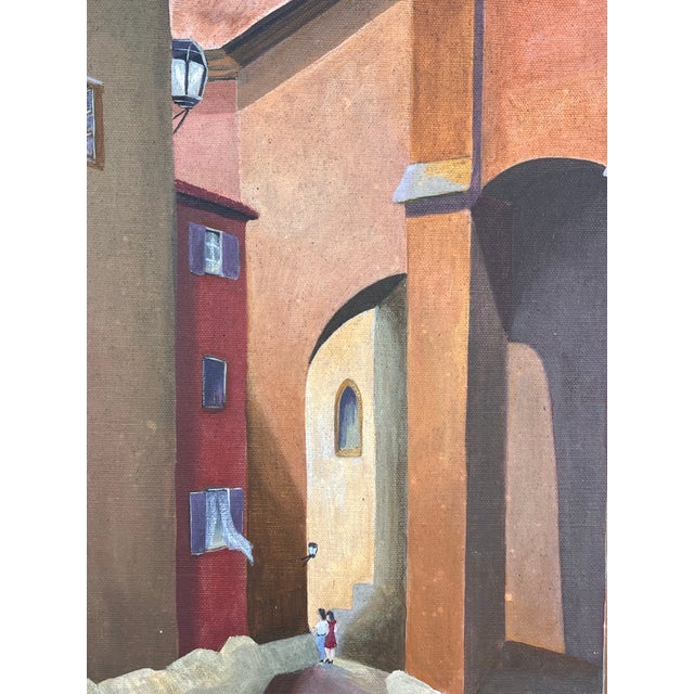 Don F. Rogerson — Original Architectural Streetscape Original signed painting depicting a dramatic sunlit passageway...