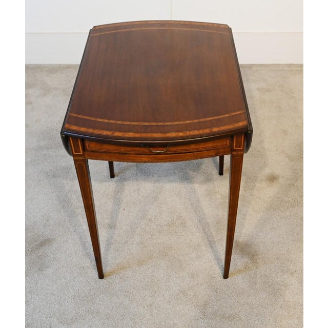 You are viewing a gorgeous sheraton pembroke table classic drop leaf - circa 1790 - table elegantly tapered legs so...