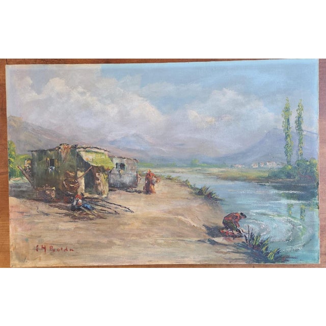 Seaview Landscape, Martigues, Fishermen, 20th Century, Painting For Sale - Image 3 of 3