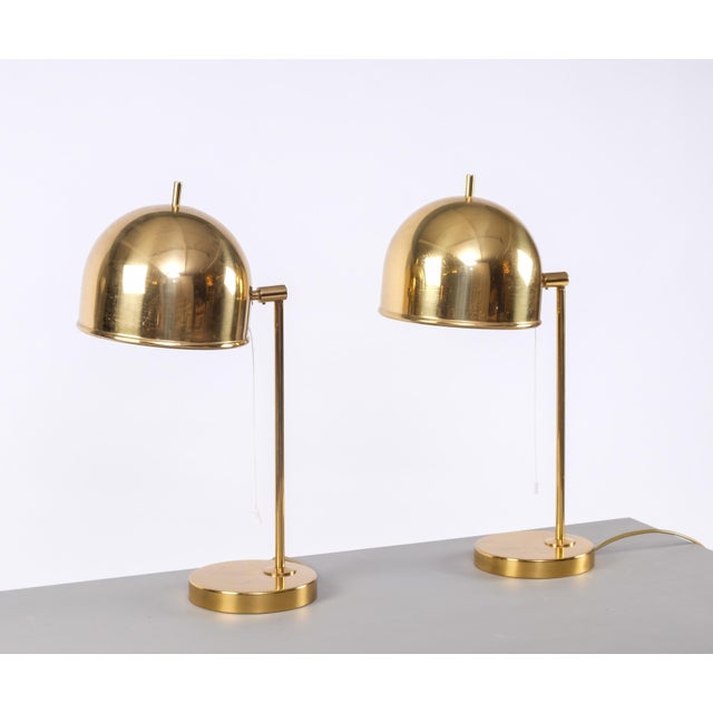 Mid-Century Modern B-075 Brass Table Lamps from Bergboms, 1960s, Set of 2 For Sale - Image 3 of 11