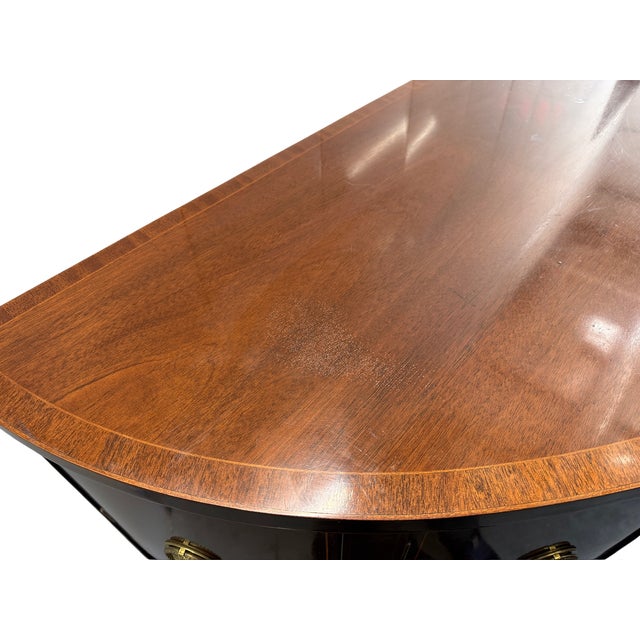 Late 20th Century Baker Furniture Federal Style Inlaid Mahogany Demilune Sideboard Buffet For Sale - Image 12 of 18