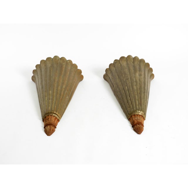 Wall Lamps Made of Wood with Aluminum Cladding, 1950s, Set of 2 For Sale - Image 9 of 18