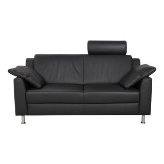 Mondo Two-Seater Sofa with Headrest in Leather For Sale
