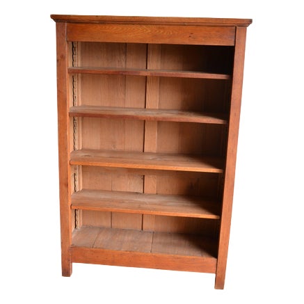 Antique Open Oak Bookcase, 1800s For Sale