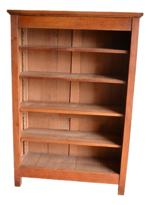 Antique Open Oak Bookcase, 1800s