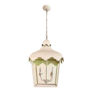 Custom Painted Tole Tent Lantern For Sale