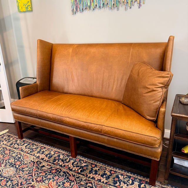 Hickory Chair Farm Wing Settee For Sale - Image 12 of 13
