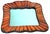 Contemporary Vintage Split Bamboo Wall Mirror With Scalloped Organic Frame, Black Velvet Back For Sale - Image 3 of 7