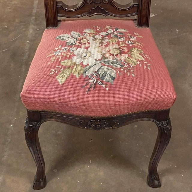 Set of 6 Antique Liegeoise Needlepoint Dining Chairs Includes 1 Armchair For Sale - Image 14 of 18