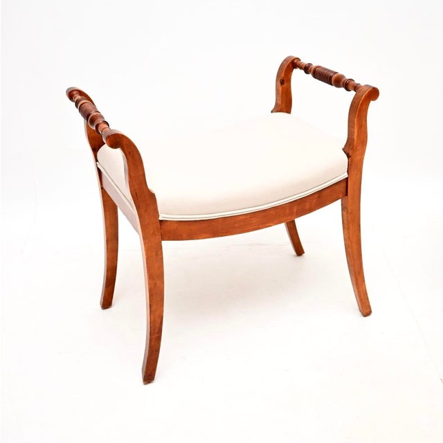 Antique Swedish Satin Birch Biedermeier Stools, 1880, Set of 2 For Sale - Image 4 of 9