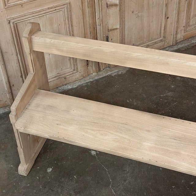 19th Century Gothic Revival Stripped Oak Church Bench For Sale - Image 13 of 18