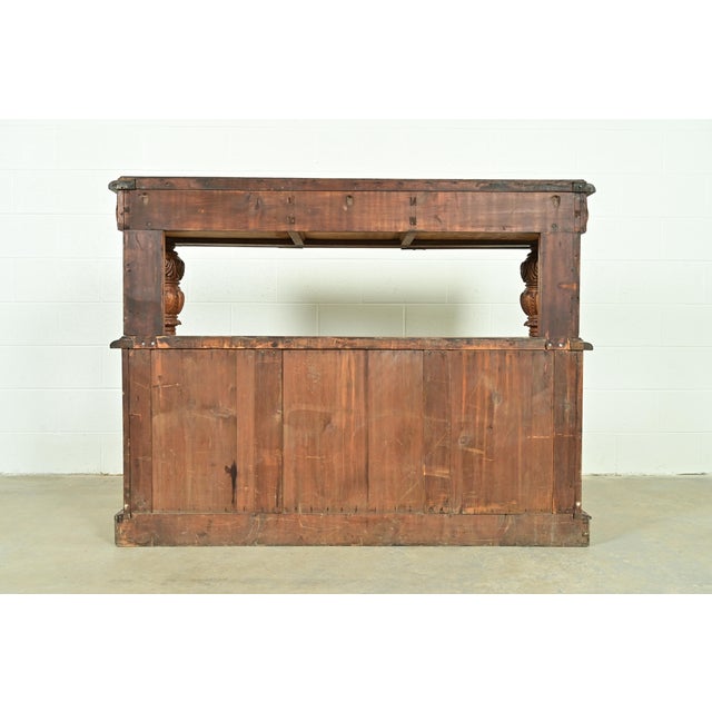 R. J. Horner Style Renaissance Revival Carved Oak Sideboard or Bar Cabinet, Circa 1890s For Sale - Image 16 of 17