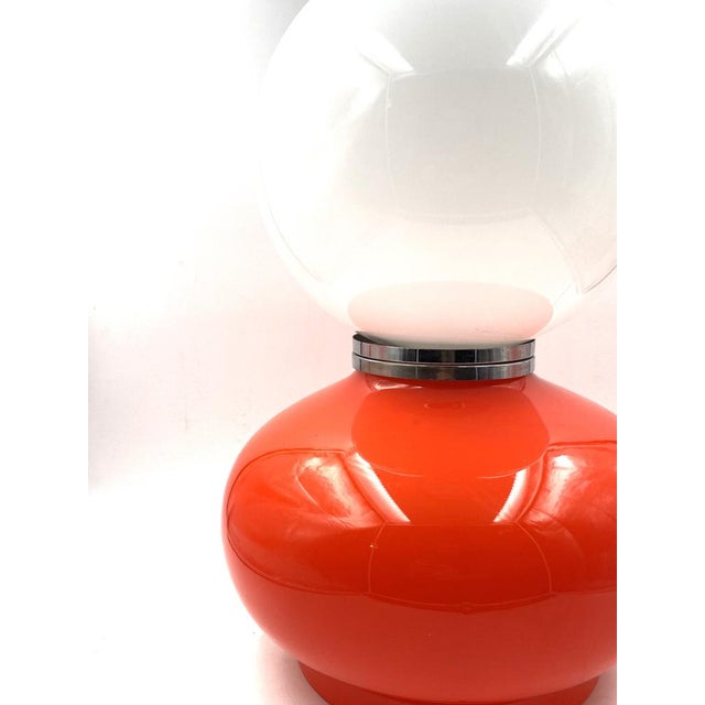 Space Age Red Murano Glass Table Lamp attributed to AV Mazzega, 1970s For Sale - Image 15 of 16