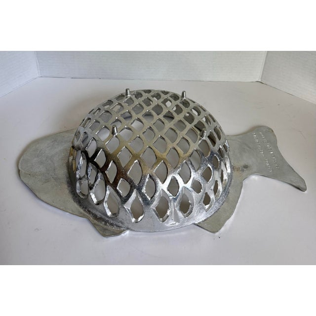 1981 Arthur Court Figurative Fish Serving Bowl With Pyrex Glass Insert For Sale - Image 9 of 11