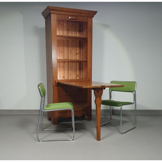 Brown Cupboard with Fold-Down Table For Sale - Image 8 of 18