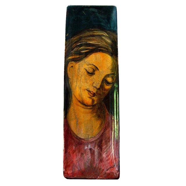 Rectangular Painted Tray by R. Piano, 1950s For Sale - Image 3 of 6