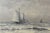Greige Vintage Steely Seascape Painting on Board, Signed by the Artist, Circa Mid-20th Century For Sale - Image 8 of 14