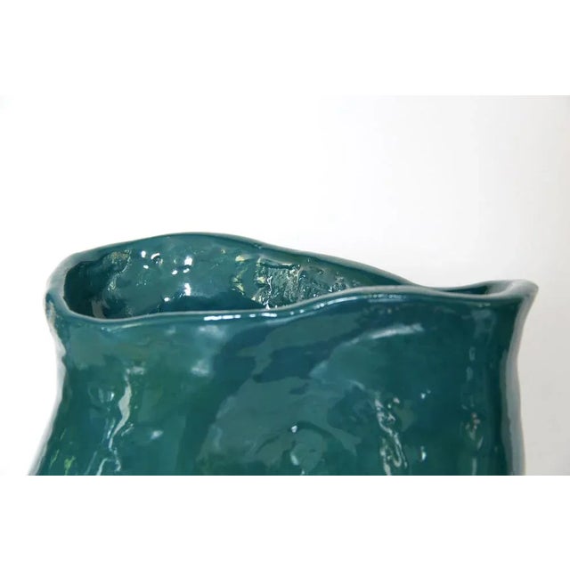 1970s Vintage Italian Handcrafted Ceramic Vase, 1975 For Sale - Image 5 of 11