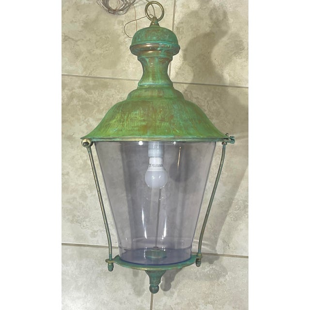 Solid Brass Hanging Lantern - 28” H X 15” W For Sale - Image 16 of 17