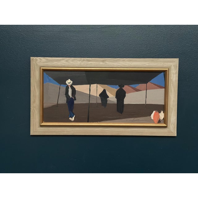 Eric Andreas Ros, Desert Market, 1950s, Oil Painting on Canvas, Framed For Sale - Image 13 of 14