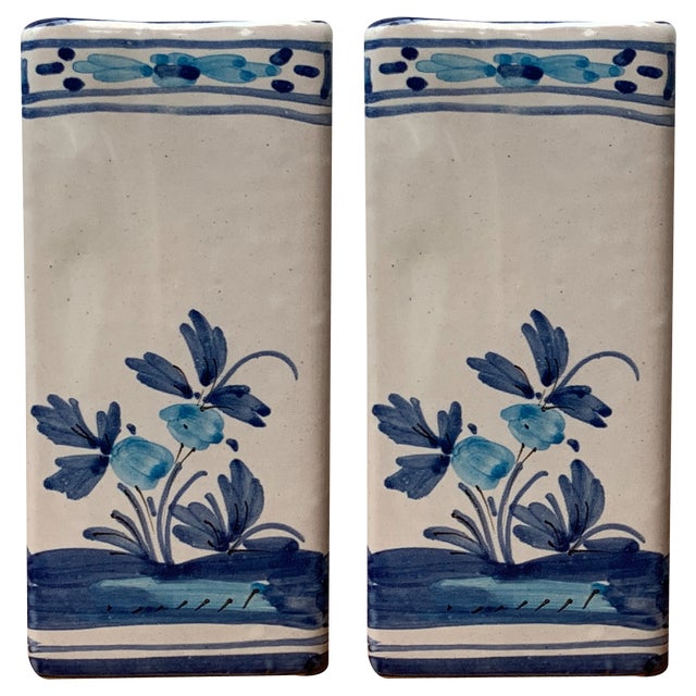 Vintage Italian Handpainted Vase from Larucci Italy, 1970s, Set of 2 For Sale