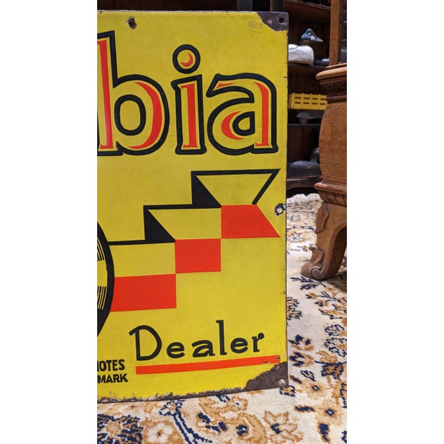 1930's Columbia Records Porcelain Advertising Sign For Sale - Image 6 of 6