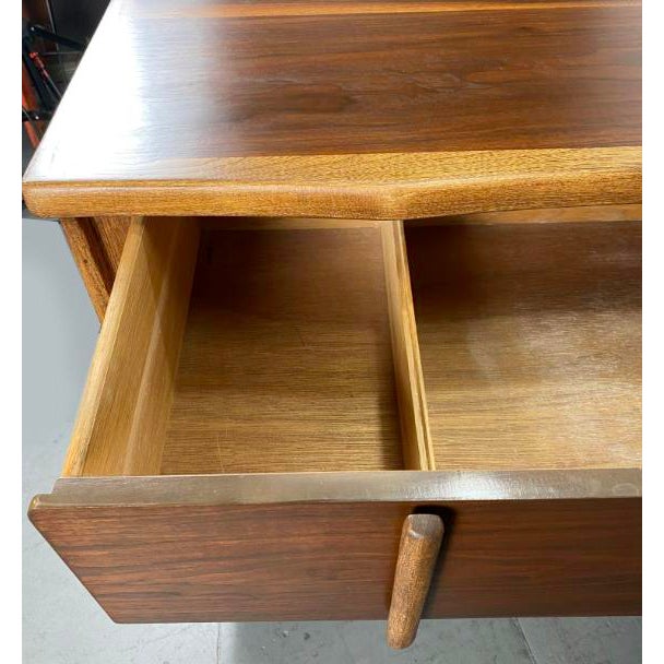 Stunning Mid-Century Modern Walnut and Oak Dresser by Tri-Bond Furniture For Sale In Raleigh - Image 6 of 11