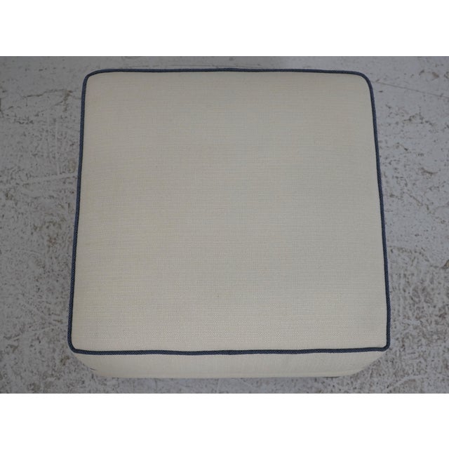 Ethan Allen Pair Ethan Allen Modern Design Upholstered Ottomans For Sale - Image 4 of 13