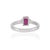 Not Yet Made - Made To Order Modernist Octagon 0.69 Ct Natural Ruby Ring With Diamond Trinity Cluster in Solid Silver Size 9 For Sale - Image 5 of 13