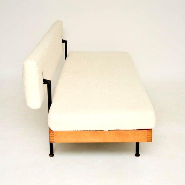 Wood Vintage Steel and Birch Sofa Bed, 1950s For Sale - Image 7 of 13