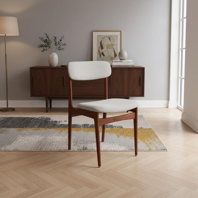 Vintage Teak Chairs with Upholstered Boucle Back by Rasmussen for Thorsø Mobelfabrik, 1960s, Set of 6 For Sale - Image 11 of 18