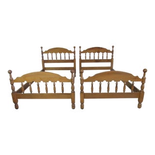 1980s Pair Maple Moosehead Twin Beds Designer Poster For Sale