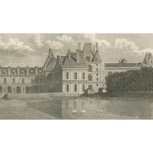 Gold Louis-Pierre Baltard, Antique View of Château De Fontainebleau, 1803, Engraving For Sale - Image 8 of 11
