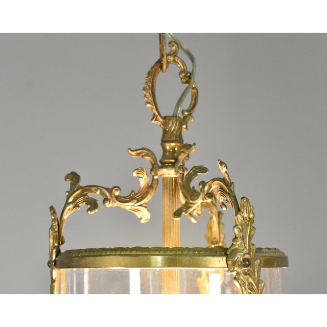 Gold Vintage French Cut Glass Hall Lantern, 1920s For Sale - Image 8 of 16