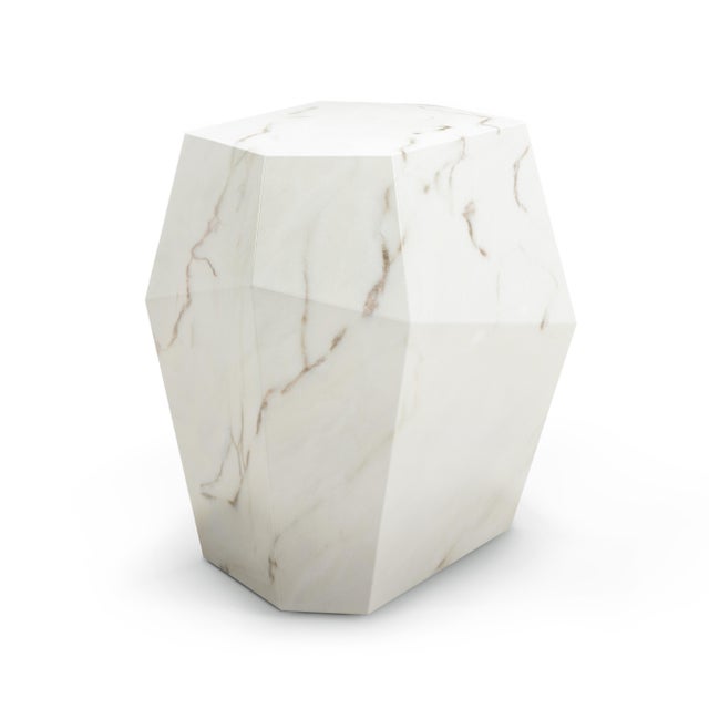 Three Rocks High Side Table in Estremoz Marble from Insidherland For Sale - Image 4 of 4