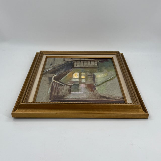 Ronald L. Marvin Jr. Original Impressionist Oil Painting Stairwell Interior For Sale In Tampa - Image 6 of 12