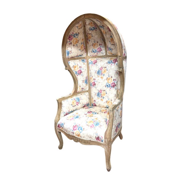 Elegant and full of character, this vintage European balloon chair commands attention with its tall, sculptural form and...