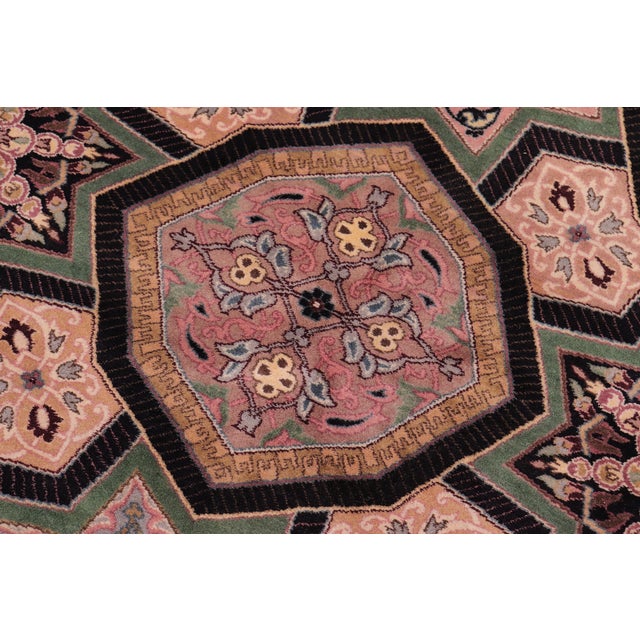 Shabby Chic Firdous Pak-Persian Black/Multi Wool Rug - 9'2'' X 12'1'' For Sale In New York - Image 6 of 9