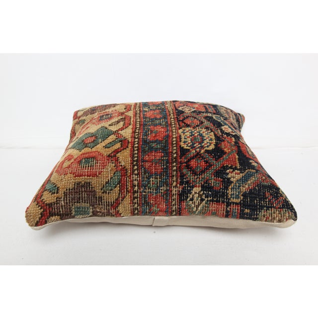 Early 20th Century Antique Handmade Tribal Rug Pillow Cover -16'' X 16'' For Sale - Image 5 of 8