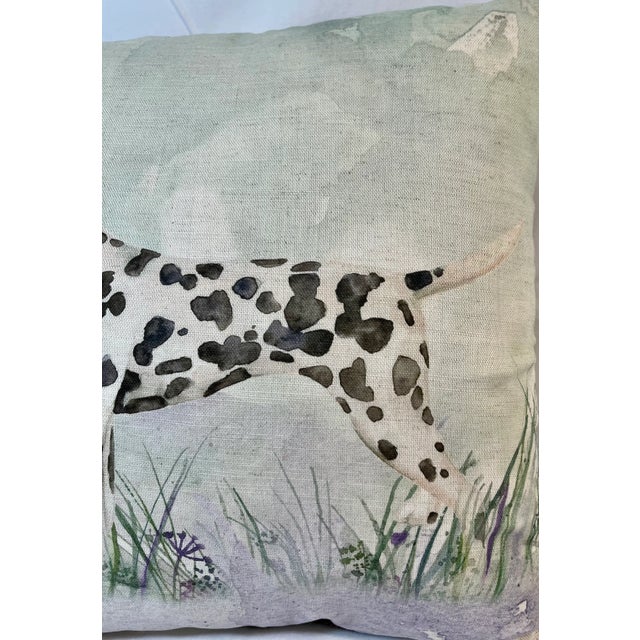 Textile Square Pillow Decorated With a Majestic Dalmatian Dog Portrait - Made in the U K For Sale - Image 7 of 12