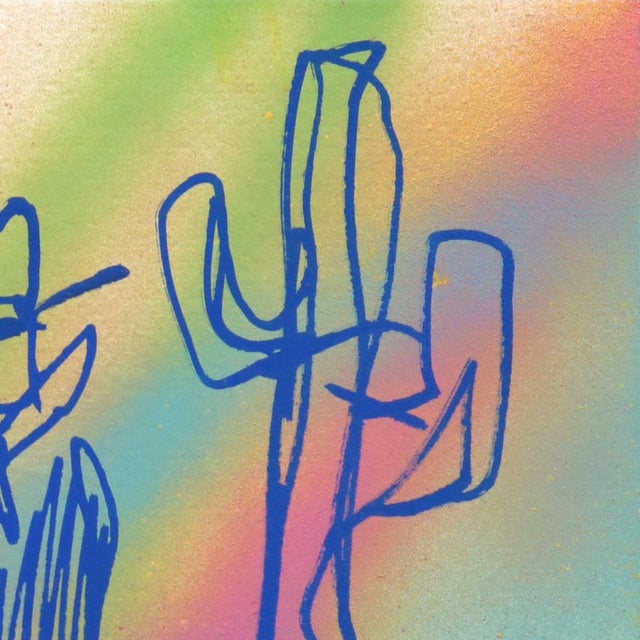 Desert Signal - Original Contemporary Cowboy and Horse Acrylic Painting on Paper For Sale - Image 4 of 6