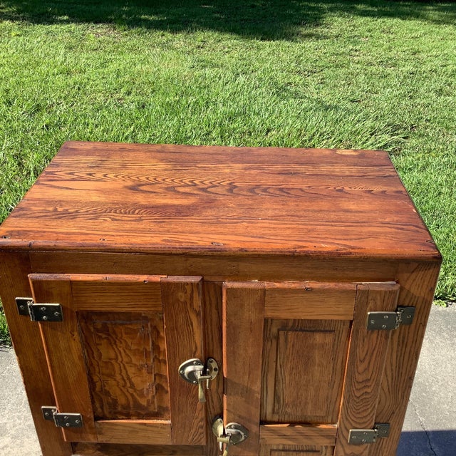 1930s 1930's Oak Icebox For Sale - Image 5 of 11
