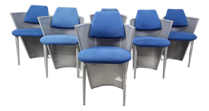 Postmodern Metal Dining Chairs, 1980s, Set of 6