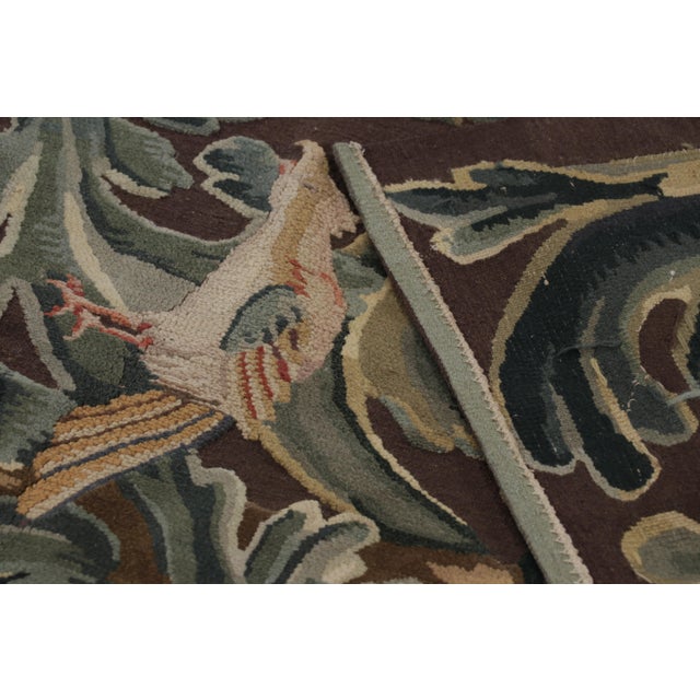 Textile Rug & Kilim’s Armorial Tudor Style Rug in Black, With Beige, Blue and Gold Tones For Sale - Image 7 of 7