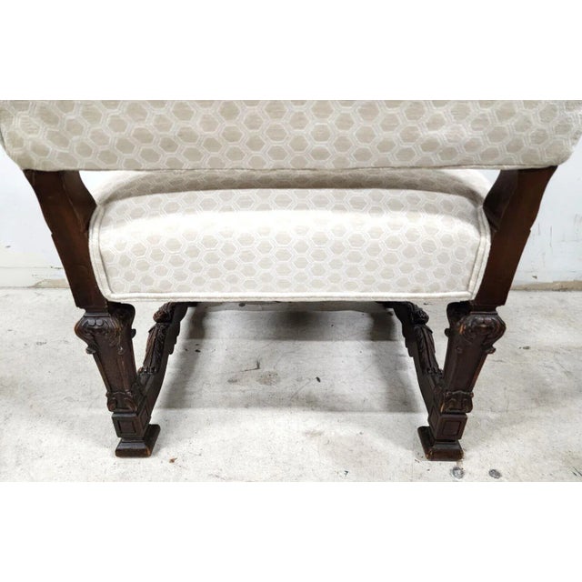 Antique Louis XIV French Armchair Hand Carved For Sale - Image 10 of 13