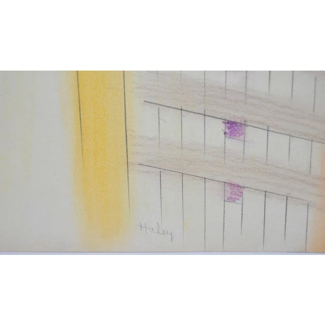 John Charles Haley (American, 1905-1991) Abstract Color Pencil and Graphite on Paper c.1980s Fine modernist abstract...